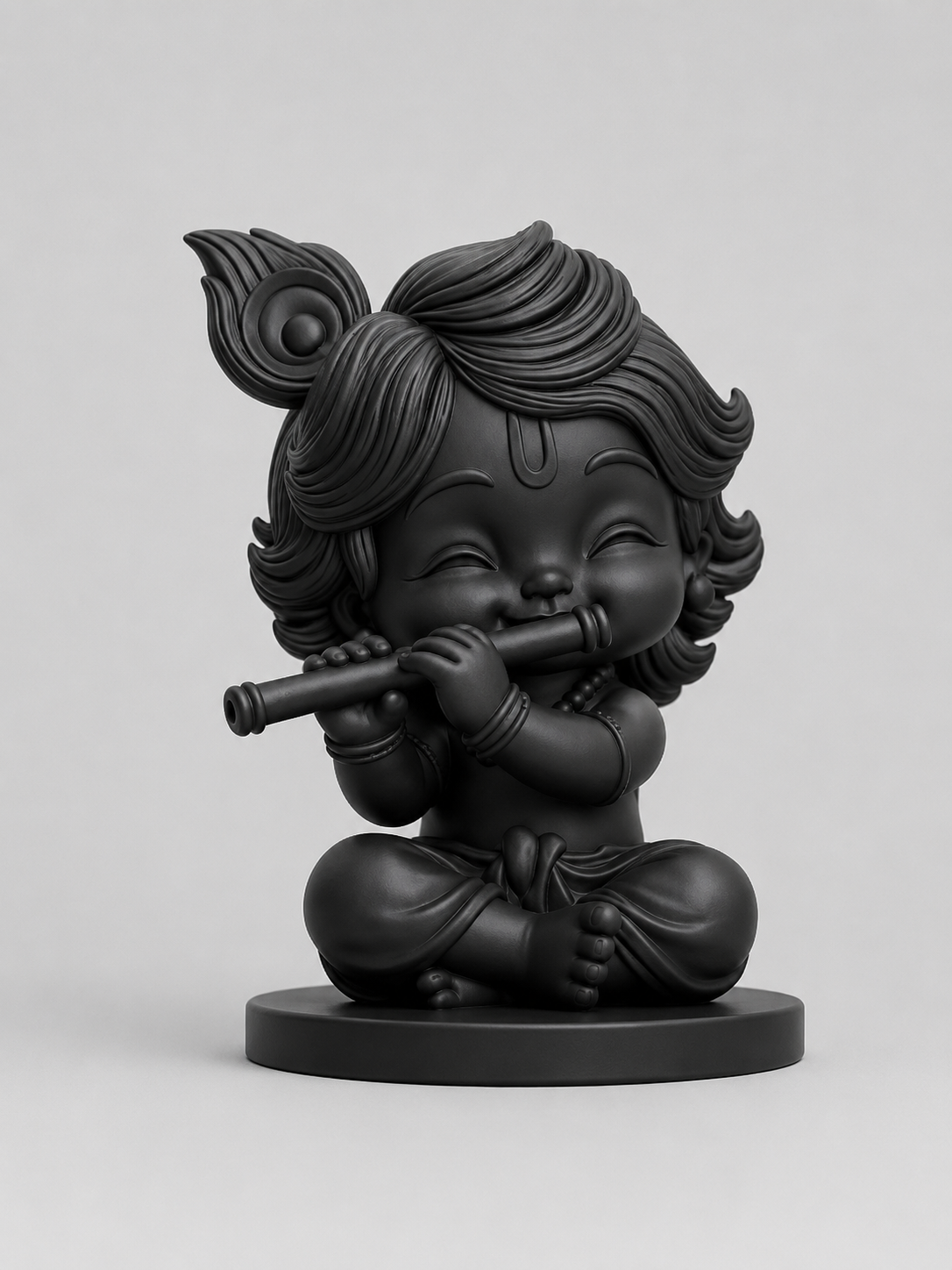 Cute Krishna Flute Black V245 3D Model (5 Inch)